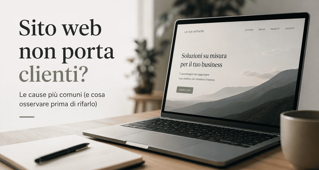 sito web non porta clienti